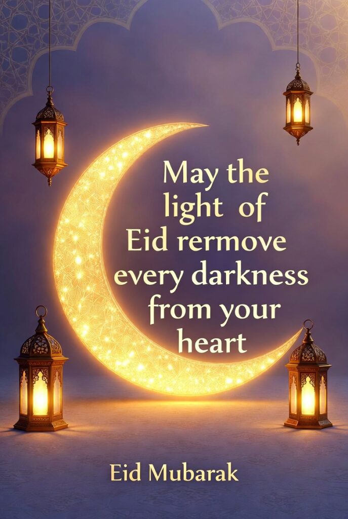 May the light of eid remove every darkness from your heart eid mubarak