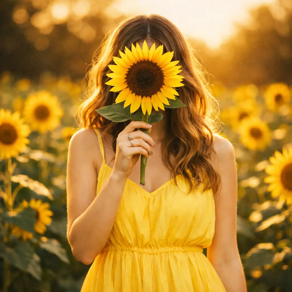 Hidden Face DP for Girls With Yellow Dress